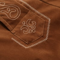Октоберфест Мъжки винтидж фаукс-лъжичка бродирана каишка панталони + Ronshin Tag