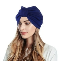 Жени възел мода модна плитна шапка шапка шапка шапка шапка с капачка с глава с глава от тюрбан бейзболни капачки синьо