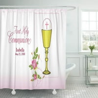 Персонализирано персонализирано момиче име розов първо свето персонализиран халис декор за баня баня за душ завеса