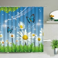 Цветни душ завеси лалета флорално растение пеперуда пролетна природа домашен декор за баня водоустойчив полиестер тъкан плат Платка завеса