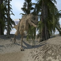 Кератозавър лов в праисторическа среда за плакат