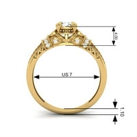 Кръгла форма естествена перла 10k бяло злато цъфтеж женски пръстен