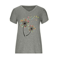 Тениска за клирънс miarhb женски творчески печат сиво xxl