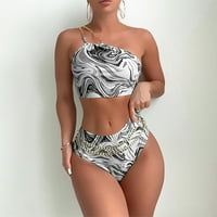 Stylishista Lady Comment Conting Reded Pad Print Bikini комплект два бански костюми