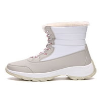 Gomelly Unise топли обувки снежни ботуши Средно теле зимен обувка студено време на открито работи бяло 4y