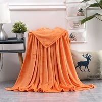 Клирънс под $ супер мек топъл твърд топъл микро плюшено руно одеяло за хвърляне на килим диван спално бельо оранжево s