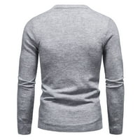 Uorcsa пазете топло твърд дълъг ръкав дишащ кръгла шия модна плетена мъжка пуловери сиво