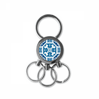 Мароко декоративен син модел от неръждаема стомана метална ключова верига пръстен за кола ключодържател Ключов клип