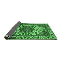 Ahgly Company Indoor Rectangle Abstract Emerald Green Modern Area Rugs, 3 '5'