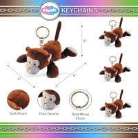 Озадачена маймуна плюшена ключодържателна играчка за животни