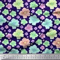 Soimoi Satin Silk Fabric Artistic Floral Print Fabric край двора