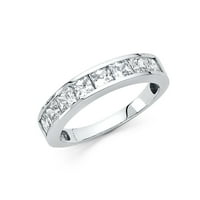 Jewels 14k бяло златен пръстен Кубичен циркония CZ годишнина сватбена лента с размер 11