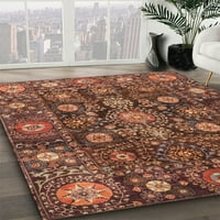 Ahgly Company Indoor Square Abstract Saffron Red Oriental Area Rugs, 7 'квадрат
