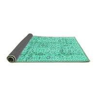 Ahgly Company Indoor Square Persian Turquoise Blue Traditional Area Cugs, 6 'квадрат