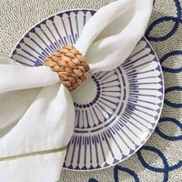 Селски стил тъкана пръстен на салфетка, ръчно тъкан сламен пръстен на салфетка