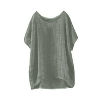 iopqo ризи за жени дамски върхове ежедневни пуловер женски ръкав тениска тънка къса горна блуза разхлабена женска блуза излизане на върхове зелени l