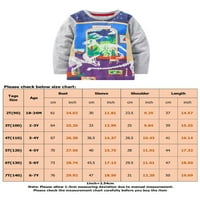 Glonme Kids Animal Print Сладко пуловер свободен купон Tee отразяващи пътувания есенни върхове блуза 4t