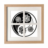 Култура yin-yang цветя дизайн рамка за стена на плота на дисплея на дисплея снимка