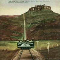 Златен, Колорадо, гледка към Castle Rock Mt. и Incline Railway до върха