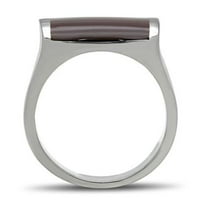 Luxe Jewelry проектира мъжки пръстен от неръждаема стомана с кафяв епоксид - размер