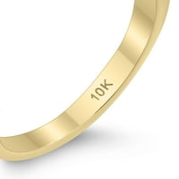 Женски карат TW диамант три каменни пръстени в 10k жълто злато