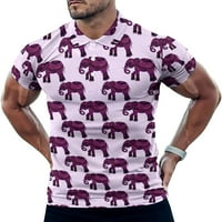 Мъжки тениска от индийски слон за късо ръкав ежедневни тениски за поло-шарка отгоре