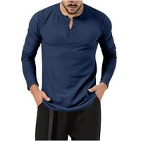Термични ризи за мъжки клипчици за мъже с шия на шията плоска уста спорт с дълъг ръкав кръг-деколте блузи ризи