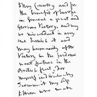 Част от писмото, написано от адмирал Хорацио Нелсън, точно преди битката при Трафалгар от книгата Кратка история на англичаните от Дж. Р. Грийн, публикувана лондонски печат на плакат, 17