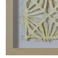 Бенджара дървена рамка Ръчно изработена сянка с абстрактен модел, кафяв и крем