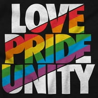 Любов гордост единство гей LGBT Rainbow Crewneck Тениски за момче момиче тийнейджър бриско бранди l