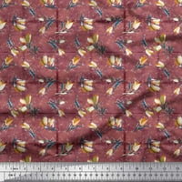 Soimoi копринена тъкан за проверка, листа и флорални артистични отпечатъци от плат по двор широк