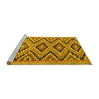 Ahgly Company Machine Wareable Indoor Rectangle Southwestern Yellow Country Area Rugs, 2 '3'