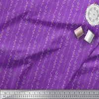 Soimoi лилаво памучна патица тъкани и листа от печат от печат по двор широк