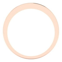 0. CT блестящ кръгъл нарязан естествен аквамарин 18K розово злато, подредена лента SZ 7.25