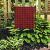 Есен кафяв биволски калинен модел Проверка на проверка на паттерната есен есен фланел градински флаг декоративен флаг къща банер