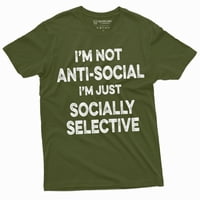 Мъжки забавна антисоциална тениска социално селективен интроверт антисоциален тениски