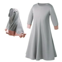 Малко дете B Aby K Id Girls Ramadan Abaya Dubai Robe Традиционна рокля за дрехи Малка момиче модни тоалети B Aby