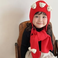 Xmarks деца зимен шал плътни цветни плетени шалове обвивка за малко дете момичета кафява шапка 1-6y