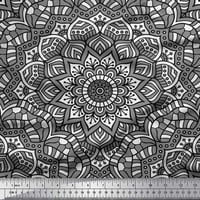 Soimoi Georgette Viscose Fabric Mandala Kaleidoscope Decor Fabric Printed Yard Wide