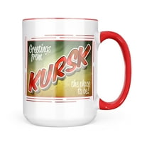 Необръщайте поздрави от Kursk, винтидж подарък за чаша за пощенски картички за любители на чай за кафе