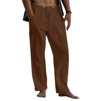 IOPQO Небрежни панталони за мъже мъжки ежедневен твърд панталон панталон с пълна дължина свободен панталон джобен джоб за дрезга