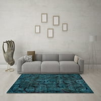 Ahgly Company Indoor Rectangle Abstract Light Blue Modern Area Rugs, 5 '8'