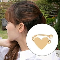 Rygai Korean Style Heart Star Triangle Moon Moon Ear Cuff Clip-Onmrings Girls Jewelry-Silver Star