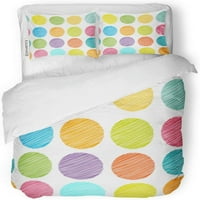 Комплект спално бельо цветен модел Rainbow Color Polka Dot Shits Scribble Twin Size Duvet Cover с калъфка за декорация за домашно спално бельо