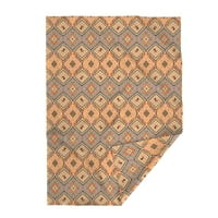 Плюшено одеяло за хвърляне на минки, 50 70 - Kilim Donkey Мексиканско вдъхновено животинско оранжево геометрично одеяло за печат от лъжица с лъжица