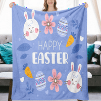 Великденски декорации зайче за зайче за всички сезони плюшени леки фланелни одеяла Поздрави и подаръци одеяло за деца и възрастни