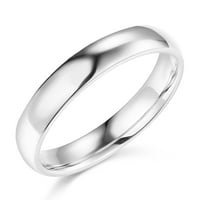 Wellingsale 14k бяло злато солиден тежък ултра комфорт приляга традиционния пръстен за сватбена лента - размер 8.5