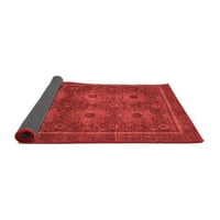 Ahgly Company Indoor Round Abstract Red Modern Area Rugs, 8 'Round