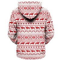 Adies Зима с дълъг ръкав отпечатана пуловерна шапка Небрежен горен пуловер с качулка Hot6SL867775