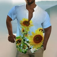 Ризи за мъже върхове на хавайци флорални ризи бутон надолу по тропически празнични плажни ризи летни тоалети